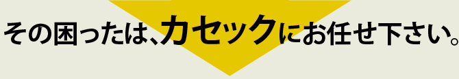 その困ったは、カセックにお任せ下さい。