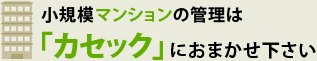 小規模マンションの管理は「カセック」におまかせ下さい